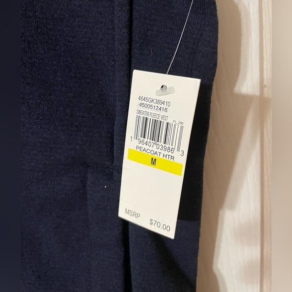 IZOD Sweater Fleece Vest Peacoat Heather-Medium-Men’s - Picture 5 of 6